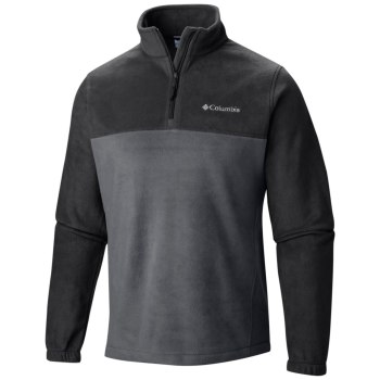 Columbia Muške Puloveri - Steens Mountain Half Zip Fleece Crne Tamno Sive | CWAQ-68054